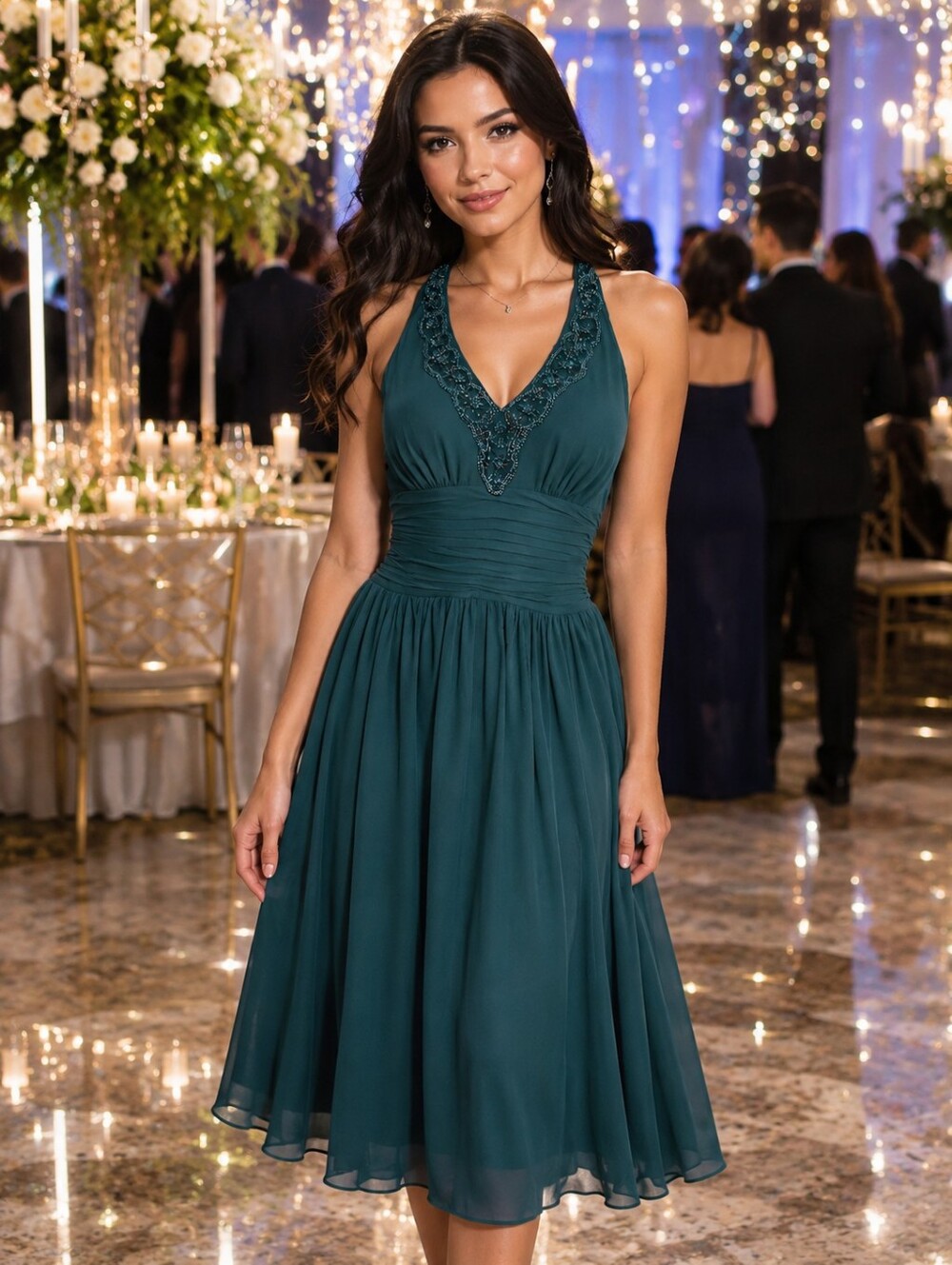 Anne Klein Women's Emerald Green Silk Dress Size 12